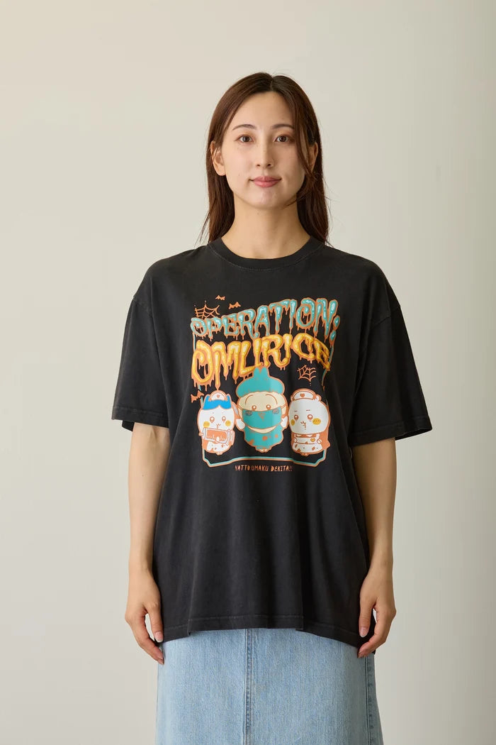 [Pre-sale] Chiikawa Foam Print T-Shirt OPERATION:OMURICE Black