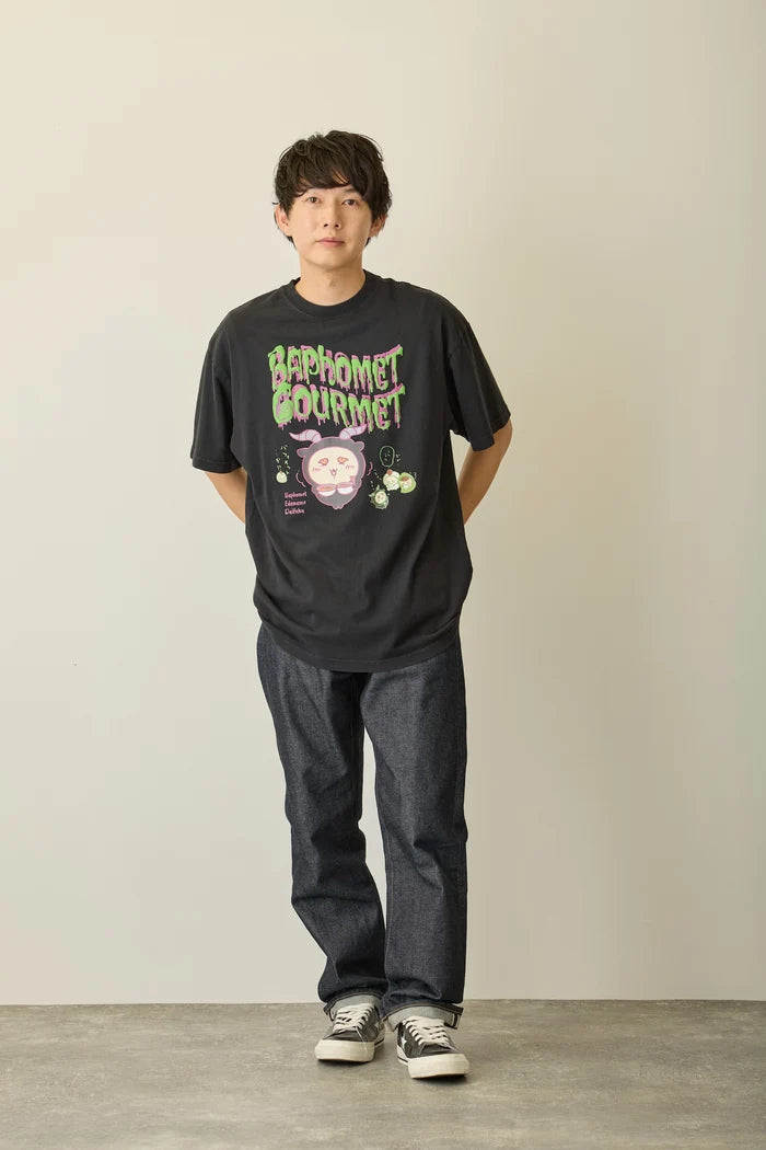 [Pre-sale] Chiikawa Foam Print T-shirt BAPHOMET GOURMET Black