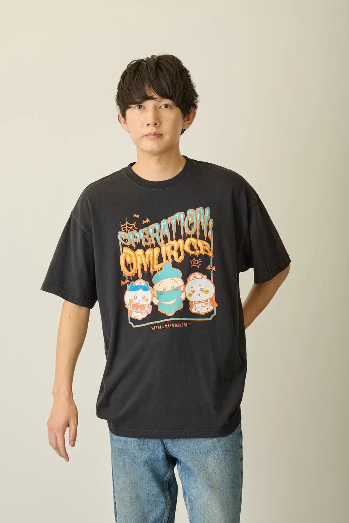 [Pre-sale] Chiikawa Foam Print T-Shirt OPERATION:OMURICE Black
