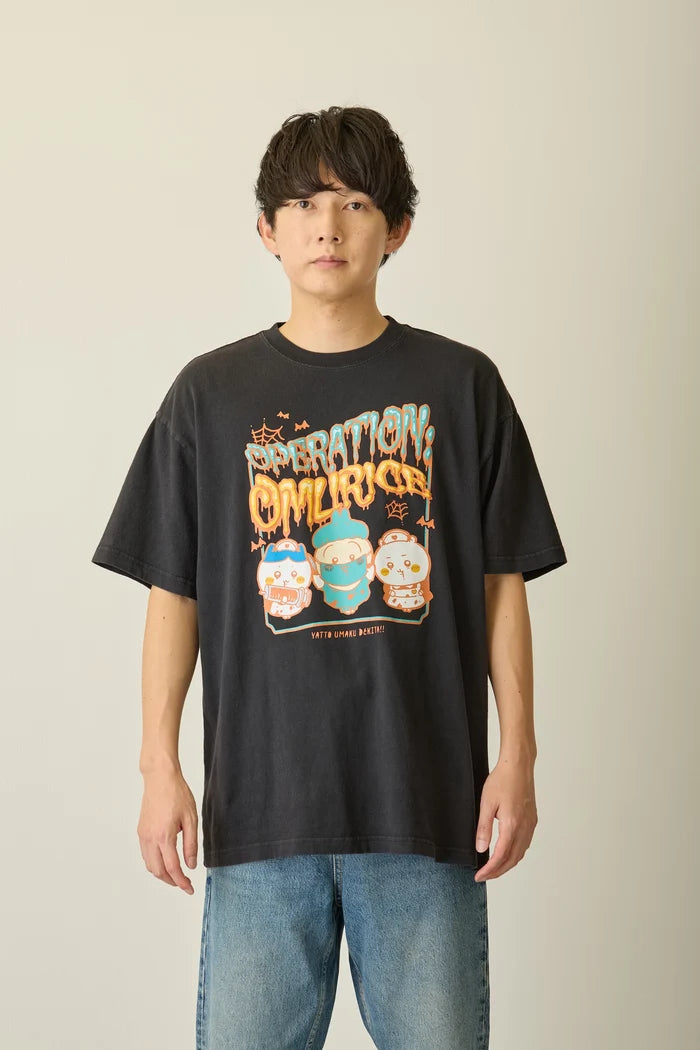 [Pre-sale] Chiikawa Foam Print T-Shirt OPERATION:OMURICE Black