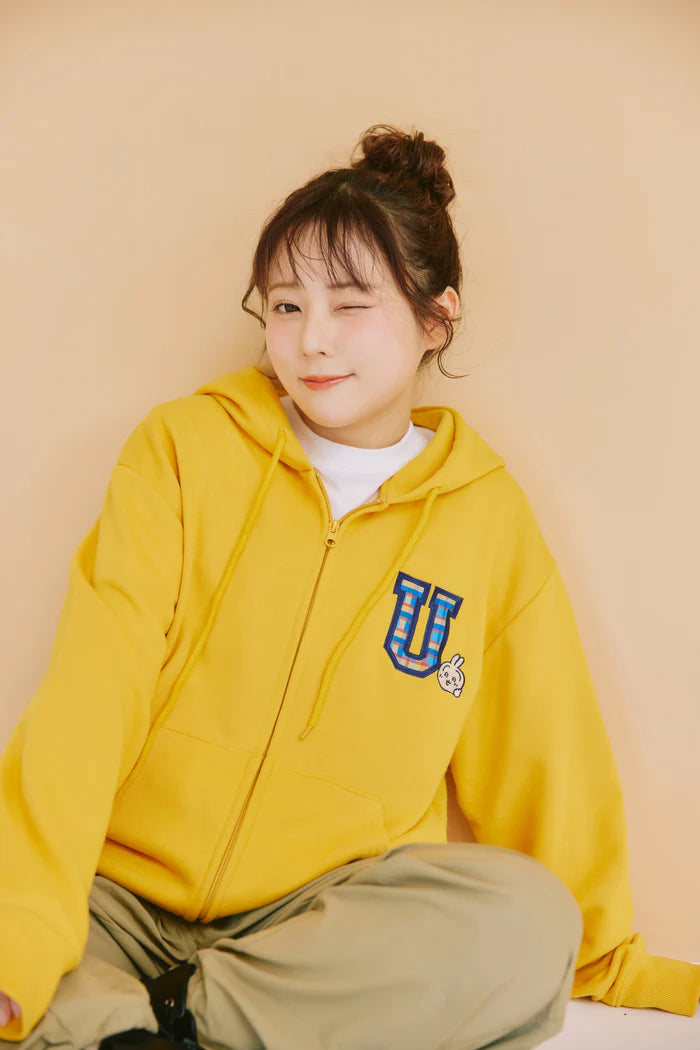[Per Order] Chiikawa Zip Hoodie GO MY WAY Yellow