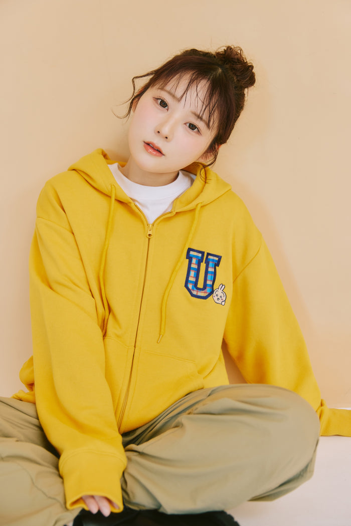 [Per Order] Chiikawa Zip Hoodie GO MY WAY Yellow