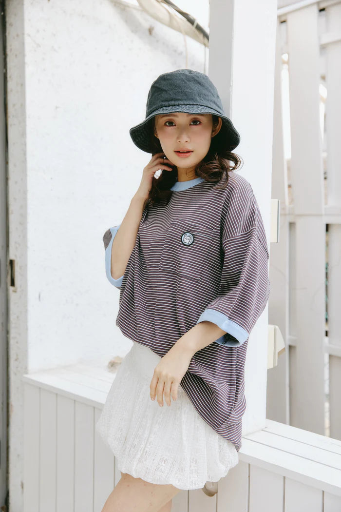 Chiikawa Big Silhouette Pocket T-Shirt Robert P. Miller x Talking Momonga COFFEE