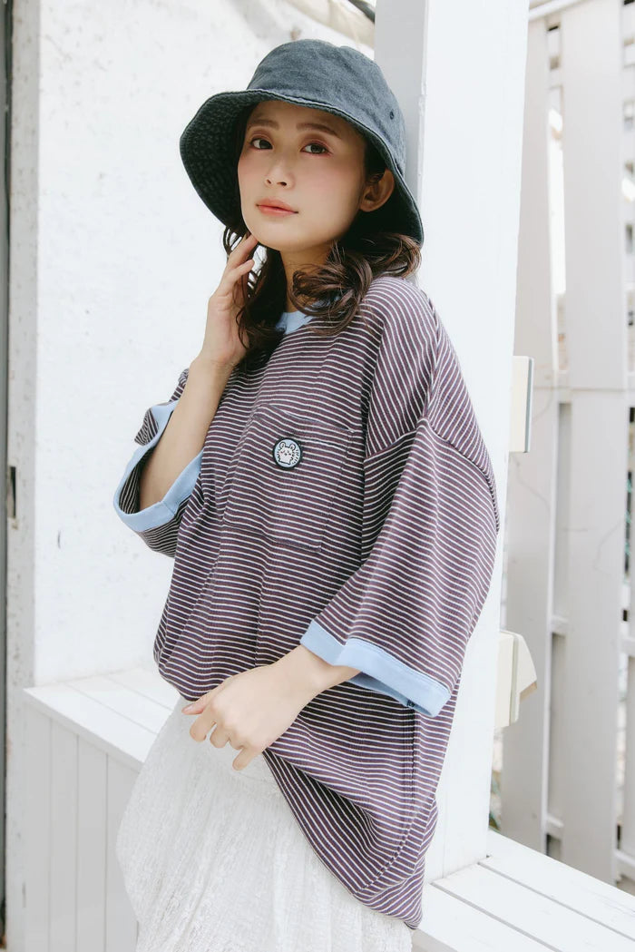 Chiikawa Big Silhouette Pocket T-Shirt Robert P. Miller x Talking Momonga COFFEE