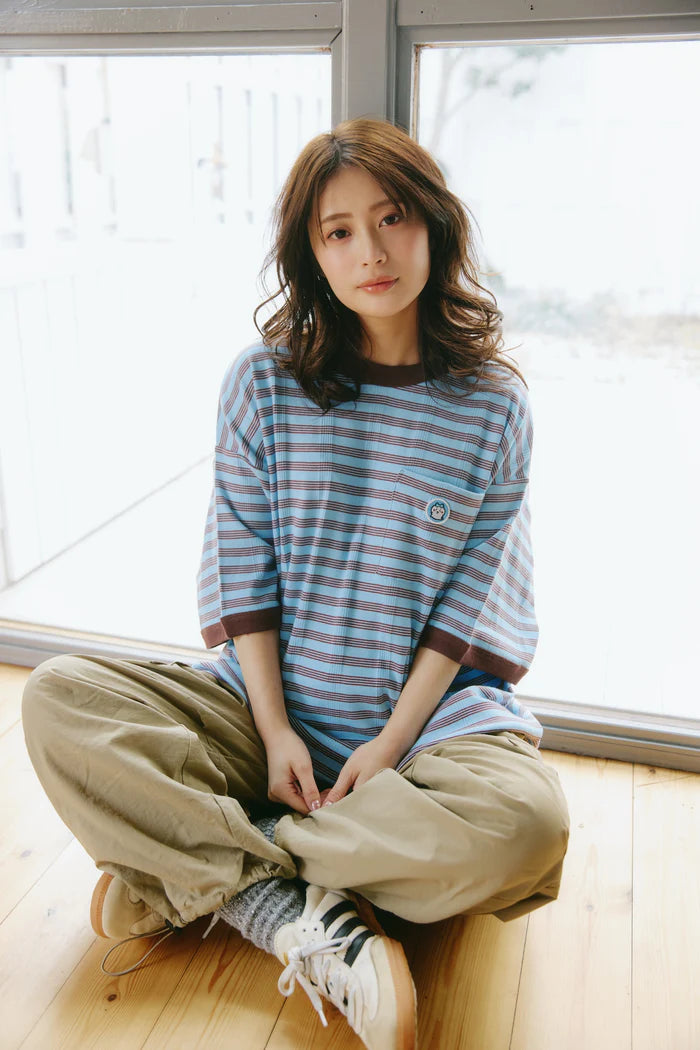 Chiikawa Big Silhouette Pocket T-Shirt Robert P. Miller x Talking Hachiware BLUEBERRY