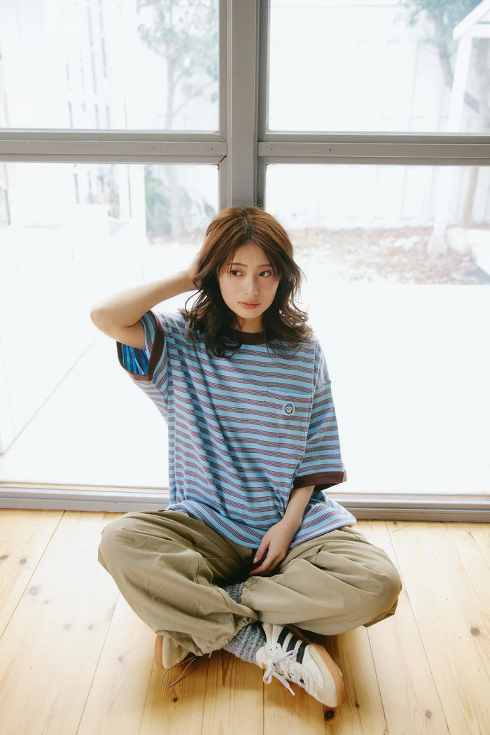 Chiikawa Big Silhouette Pocket T-Shirt Robert P. Miller x Talking Hachiware BLUEBERRY