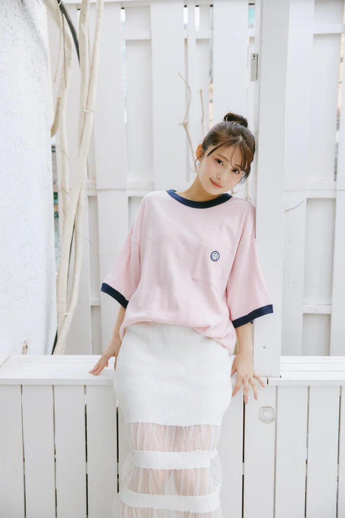Chiikawa Big Silhouette Pocket T-Shirt Robert P. Miller x Talking Chiikawa FLAMINGO