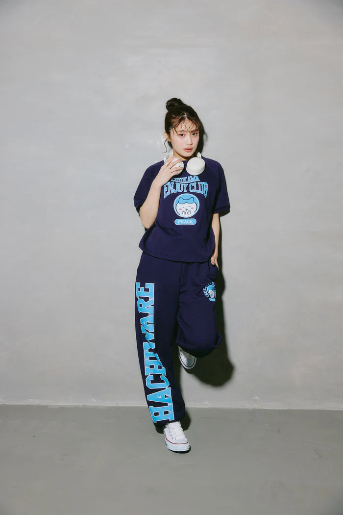 Chiikawa Sweatpants Peace Hachiware Navy