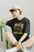 Chiikawa Dry T-Shirt DANCE Shisa Kurimanju Charcoal