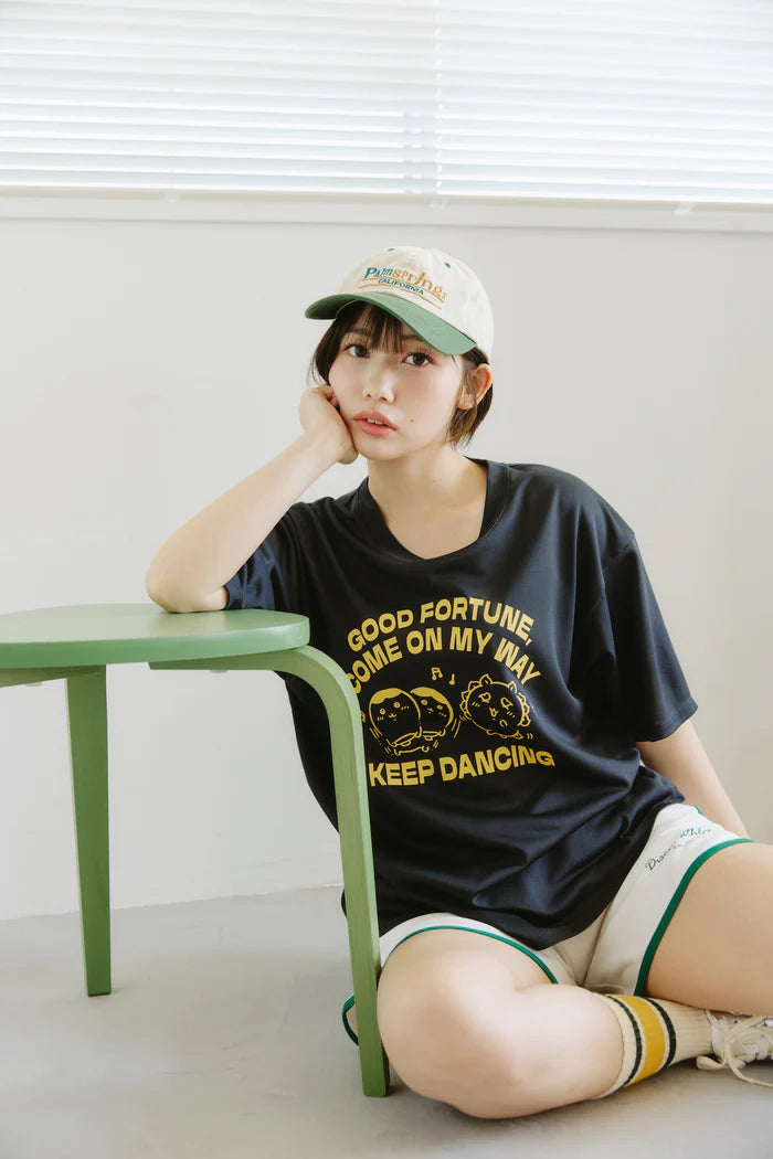 Chiikawa Dry T-Shirt DANCE Shisa Kurimanju Charcoal
