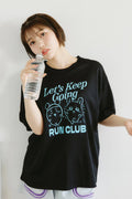 Chiikawa Dry T-Shirt RUN Momonga Furuhonya Black