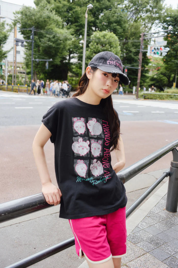 Chiikawa Wide Sleeveless Top RIENDS ABOVE ALL Black