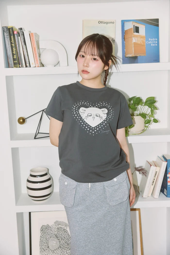 Chiikawa Rhinestone T-Shirt DECO (Momonga) Sumikuro