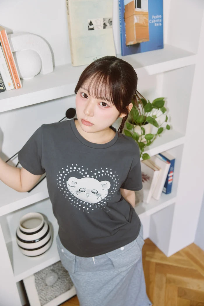 Chiikawa Rhinestone T-Shirt DECO (Momonga) Sumikuro