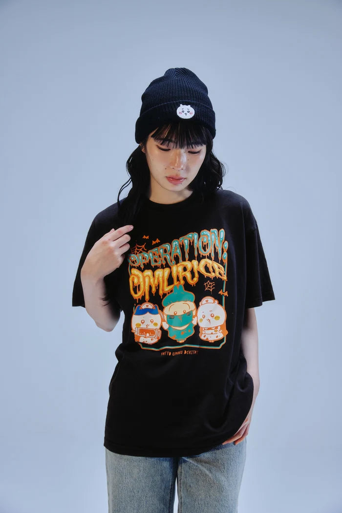 [Pre-sale] Chiikawa Foam Print T-Shirt OPERATION:OMURICE Black