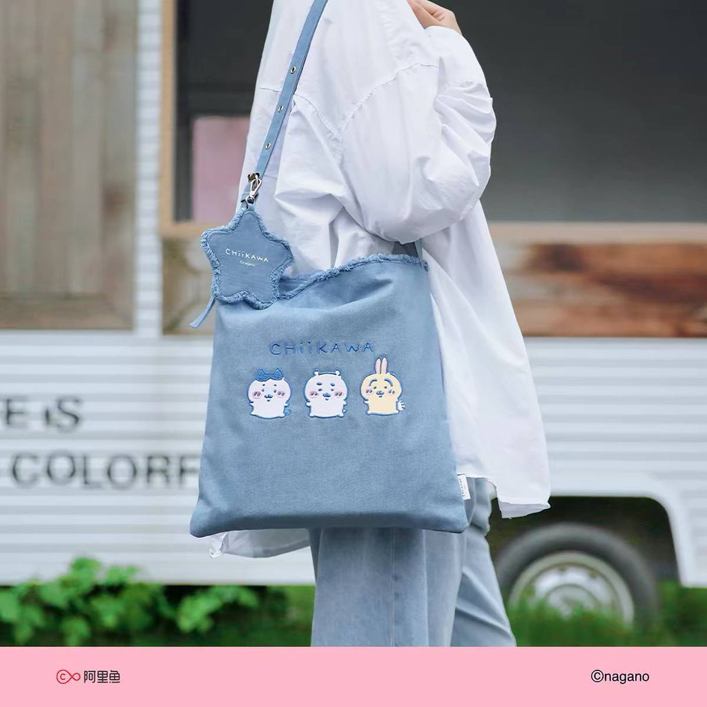 Chiikawa Denim Tote Bag Shoulder Handbag Crossbody Bag