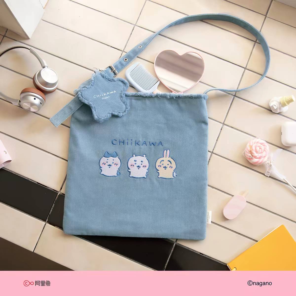 Chiikawa Denim Tote Bag Shoulder Handbag Crossbody Bag
