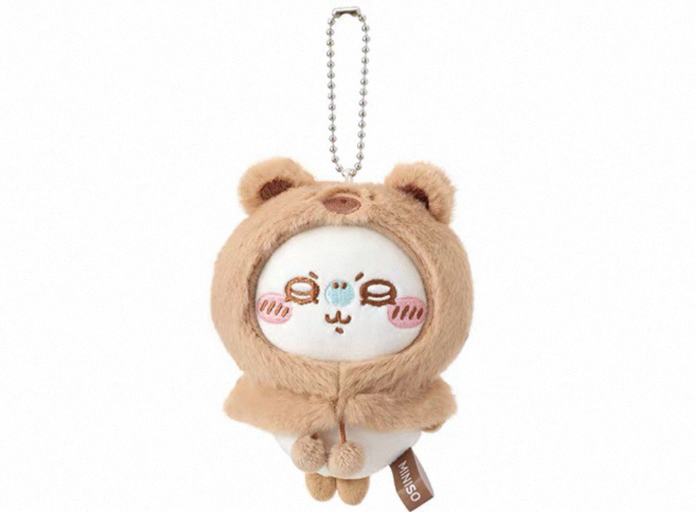 Miniso x Chiikawa Fluffy Bear Hood Mascot  (Momonga)