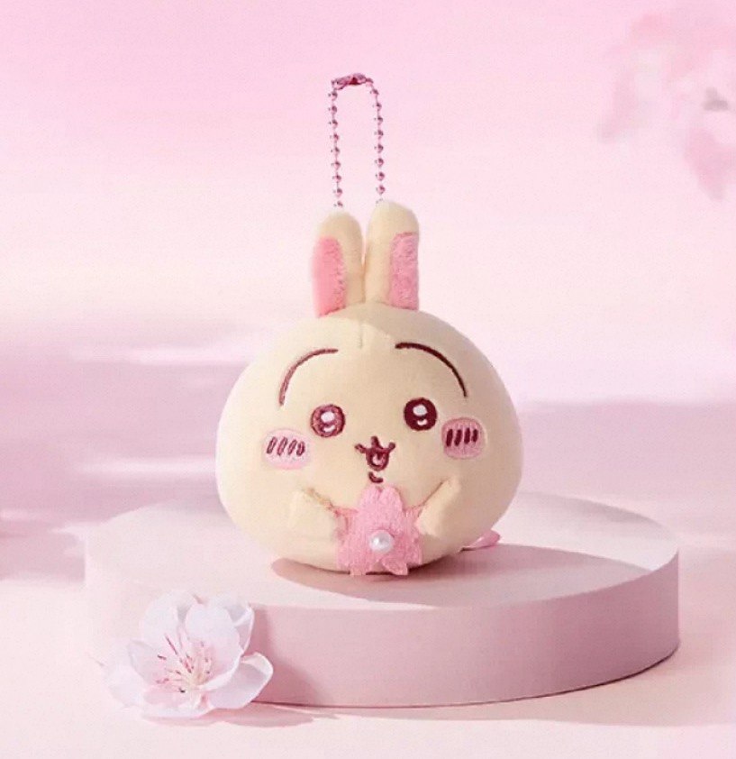 Miniso x Chiikawa Sakura Festival Plush Mascot Keychain