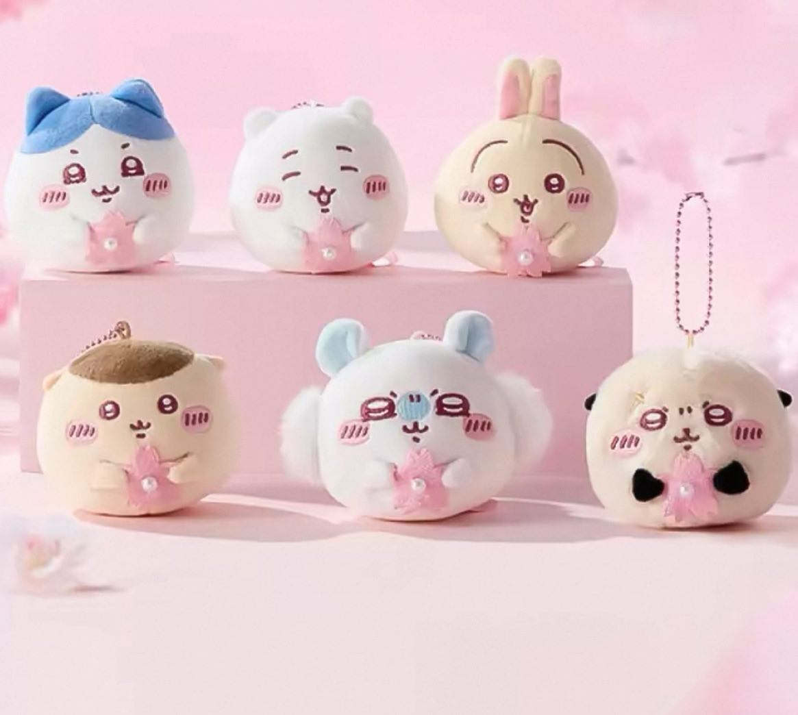 Miniso x Chiikawa Sakura Festival Plush Mascot Keychain