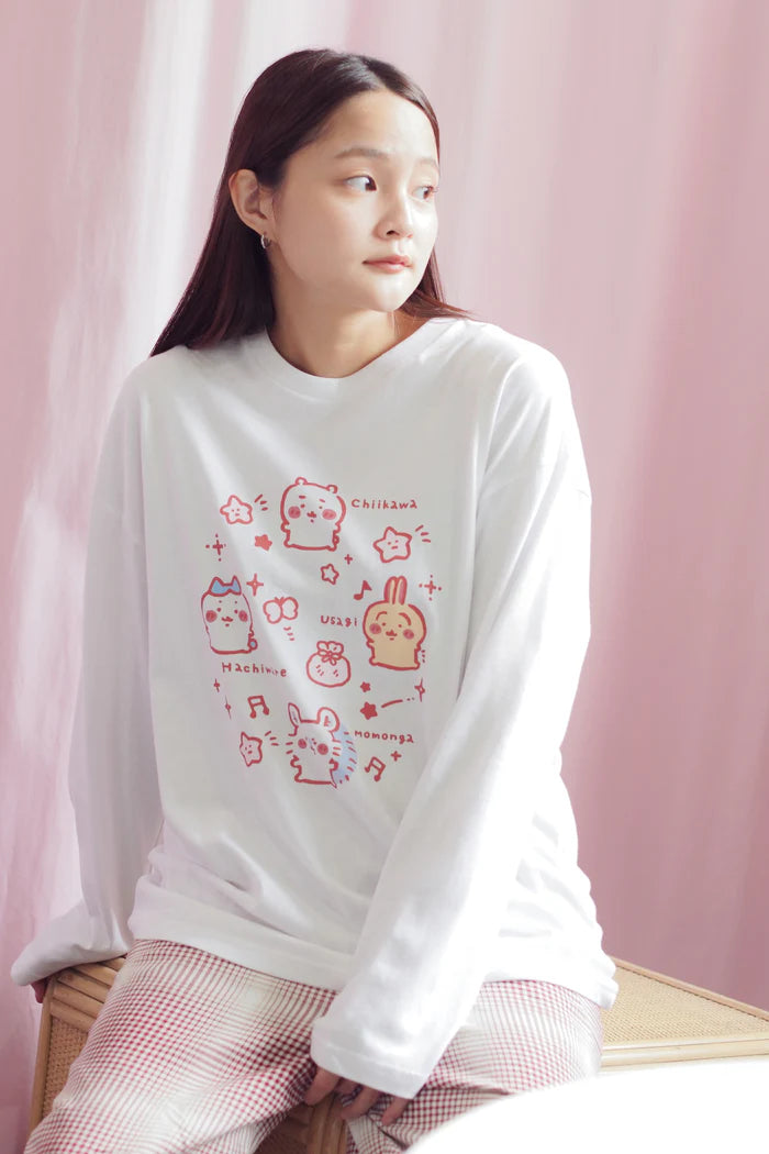 Chiikawa Long Sleeve T-Shirt, Small, White