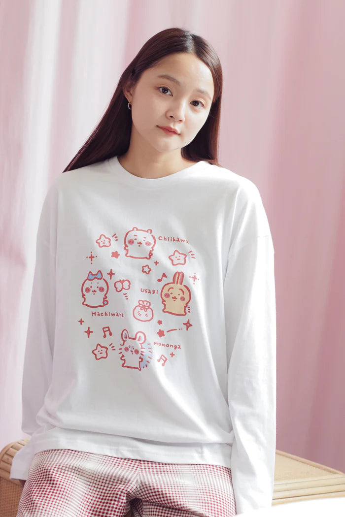 Chiikawa Long Sleeve T-Shirt, Small, White