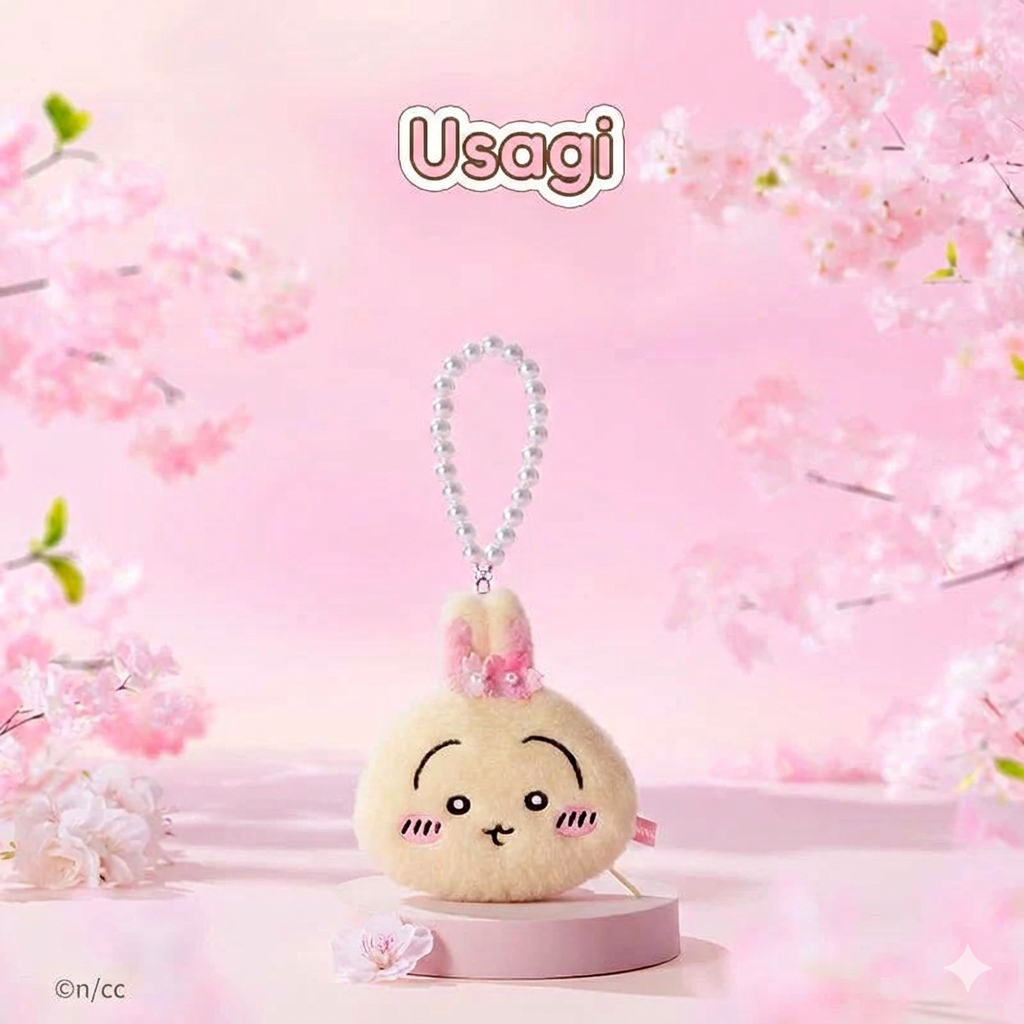 Miniso x Chiikawa Sakura Series Plush Coin Purse Keychain