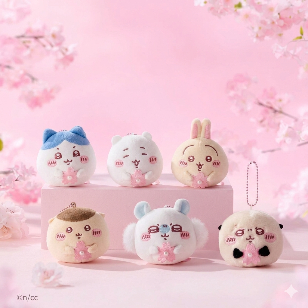 Miniso x Chiikawa Sakura Festival Plush Mascot Keychain