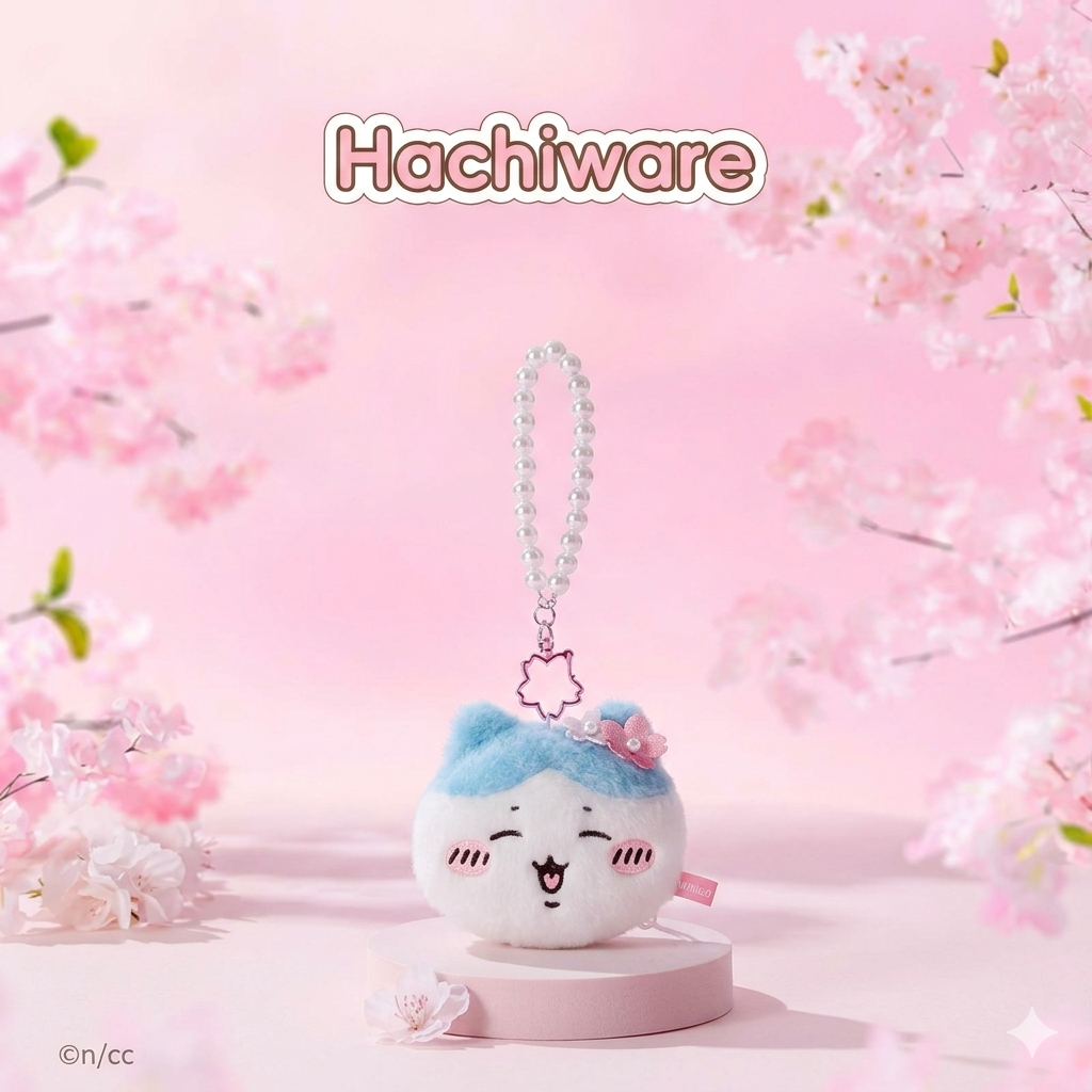 Miniso x Chiikawa Sakura Series Plush Coin Purse Keychain
