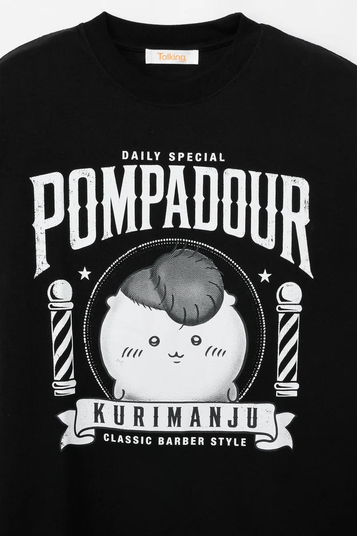Chiikawa T-shirt, Hairy Chestnut Bun, Black