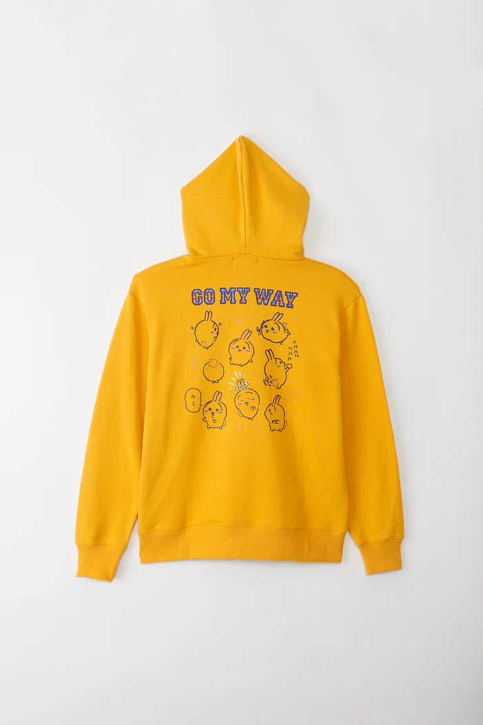 [Per Order] Chiikawa Zip Hoodie GO MY WAY Yellow
