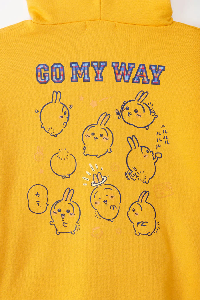 [Per Order] Chiikawa Zip Hoodie GO MY WAY Yellow
