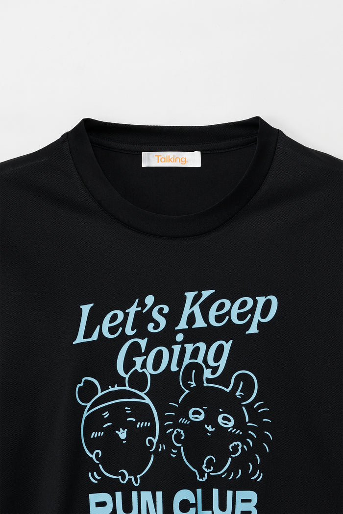 Chiikawa Dry T-Shirt RUN Momonga Furuhonya Black