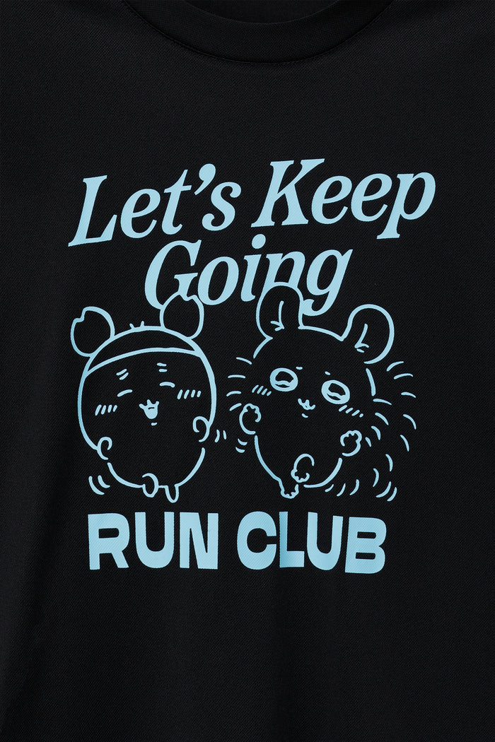 Chiikawa Dry T-Shirt RUN Momonga Furuhonya Black