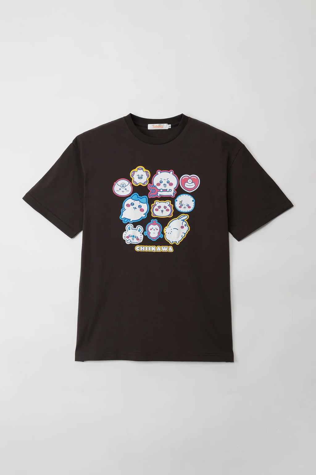 Chiikawa Pack T-shirt, Buttocks Dragging/Sticker, White/Charcoal