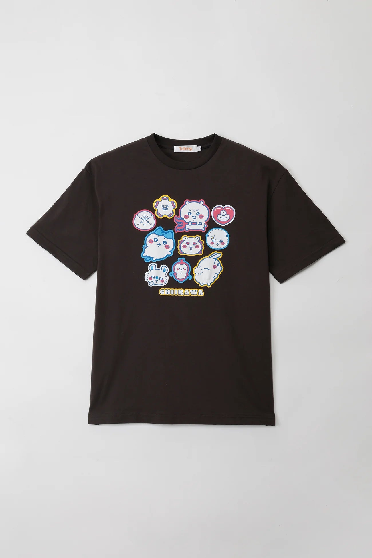 Chiikawa Pack T-shirt, Buttocks Dragging/Sticker, White/Charcoal