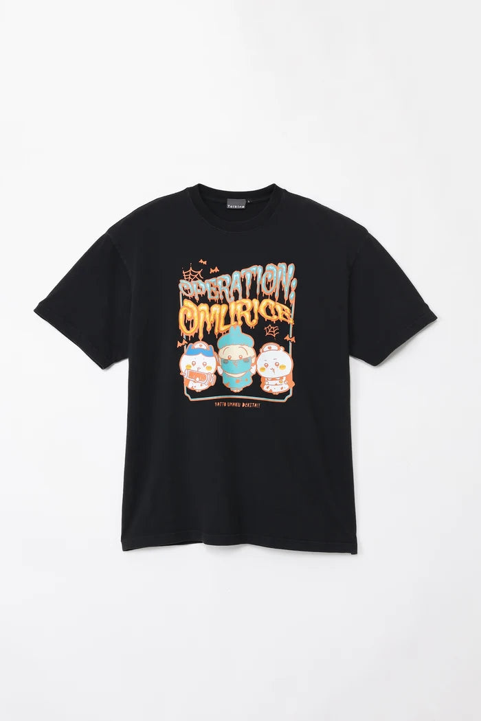 [Pre-sale] Chiikawa Foam Print T-Shirt OPERATION:OMURICE Black