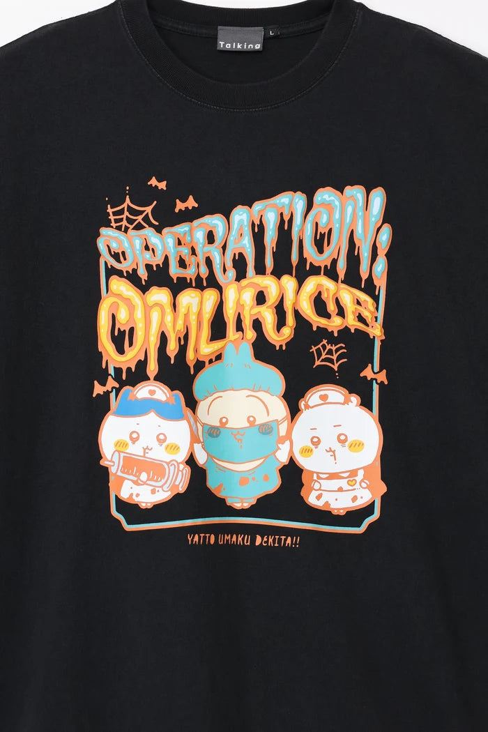 [Pre-sale] Chiikawa Foam Print T-Shirt OPERATION:OMURICE Black